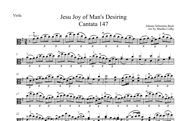 Jesu Joy Of Man's Desiring (arr. Martha Colby)