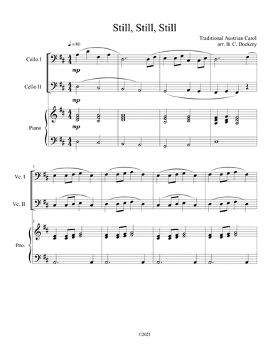 Still, Still, Still (Cello Duet) with optional piano accompaniment (arr. B. C. Dockery)