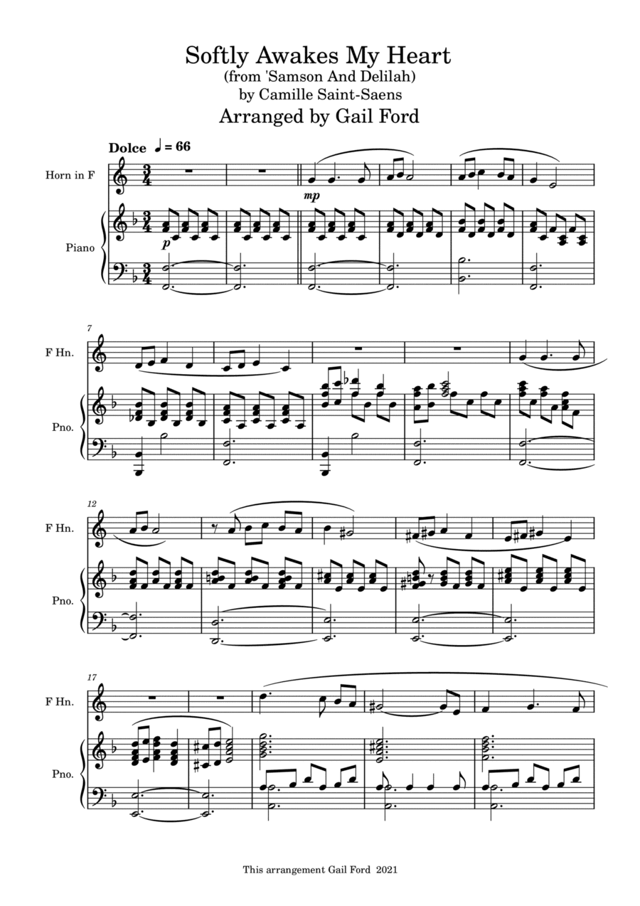 Softly Awakes My Heart (arr. Gail Ford)