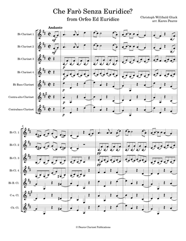 Che Farò Senza Euridice? from Orfeo ed Euridice (arr. Karen Pearce)