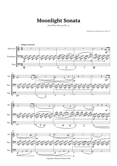 Moonlight Sonata by Beethoven for Low Brass Trio (arr. Ander)