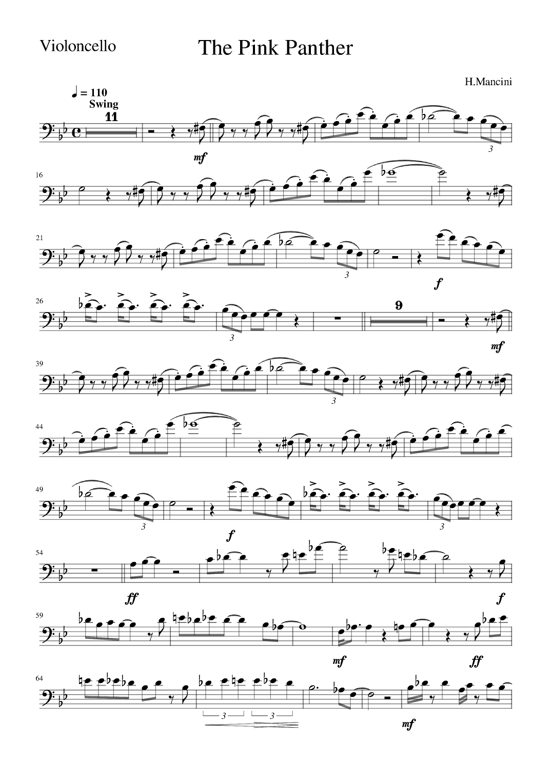 The Pink Panther (arr. Zachary Corbett)