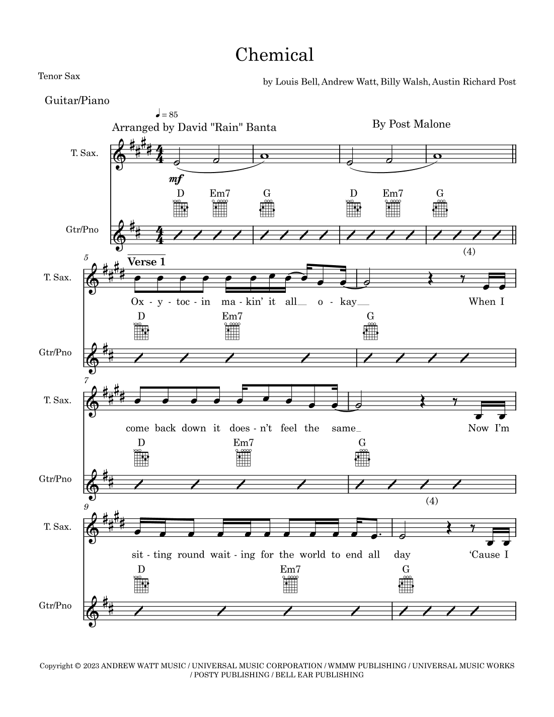 Chemical (arr. David Rain Banta)