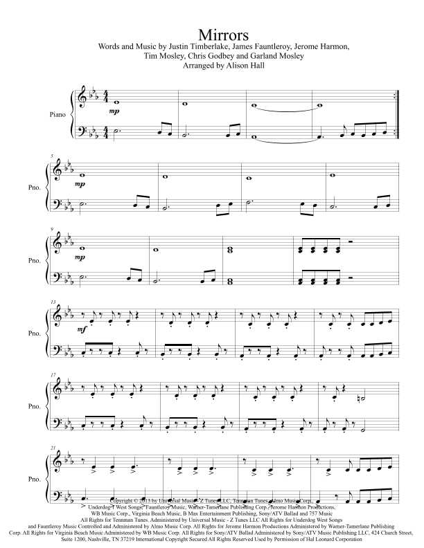 Mirrors (arr. Alison Hall)