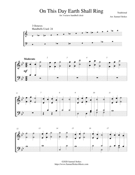 On This Day Earth Shall Ring (Personent Hodie) - for 3-octave handbell choir (arr. Samuel Stokes)