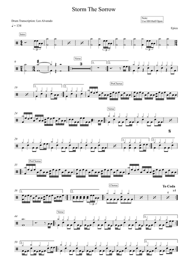 Storm The Sorrow (arr. Drum Transcription: Leo Alvarado)
