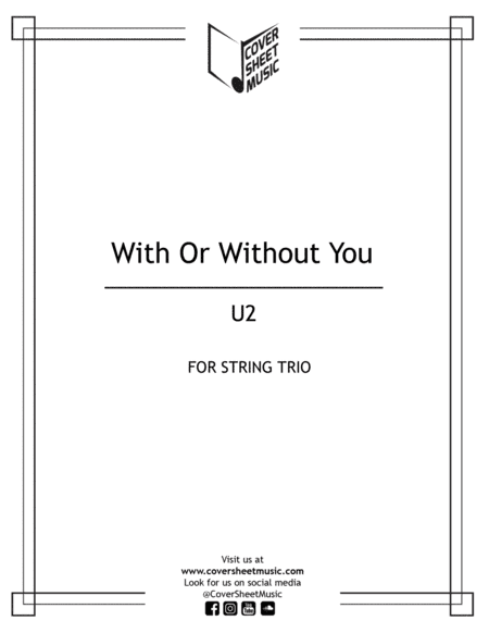 With Or Without You (arr. Jose Quintana, Cover Sheet Music)
