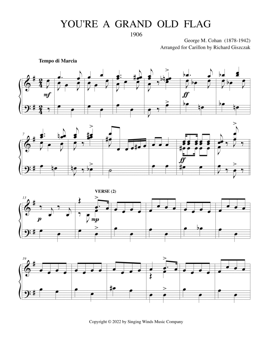 You're a Grand Old Flag (arr. Richard Giszczak)