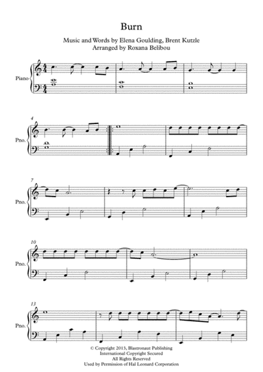Burn (arr. Roxana Belibou)