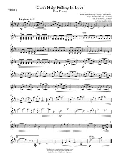 Can't Help Falling In Love (arr. Lorento Golofeev)