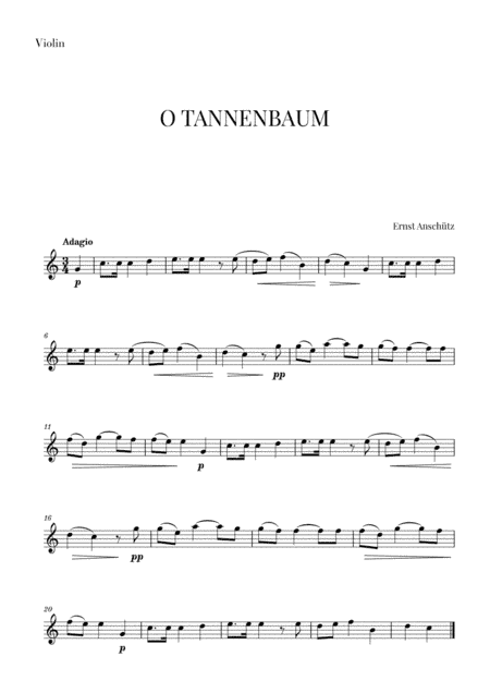 O Tannenbaum for Violin (arr. Cadenza Editions)