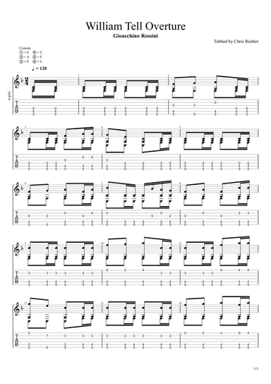 William Tell Overture (Solo Fingerstyle Guitar Tab) (arr. Chris Richter)