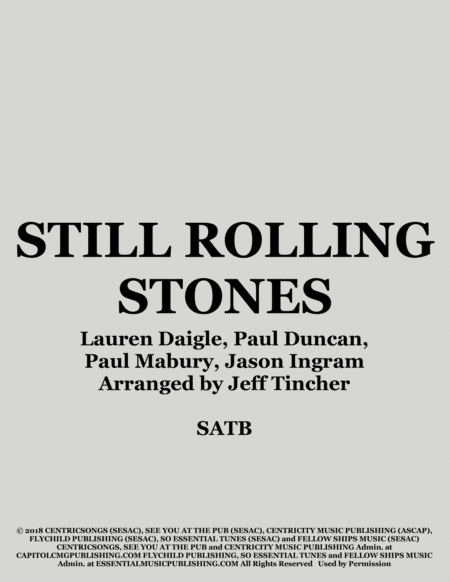 Still Rolling Stones (arr. Jeff Tincher)
