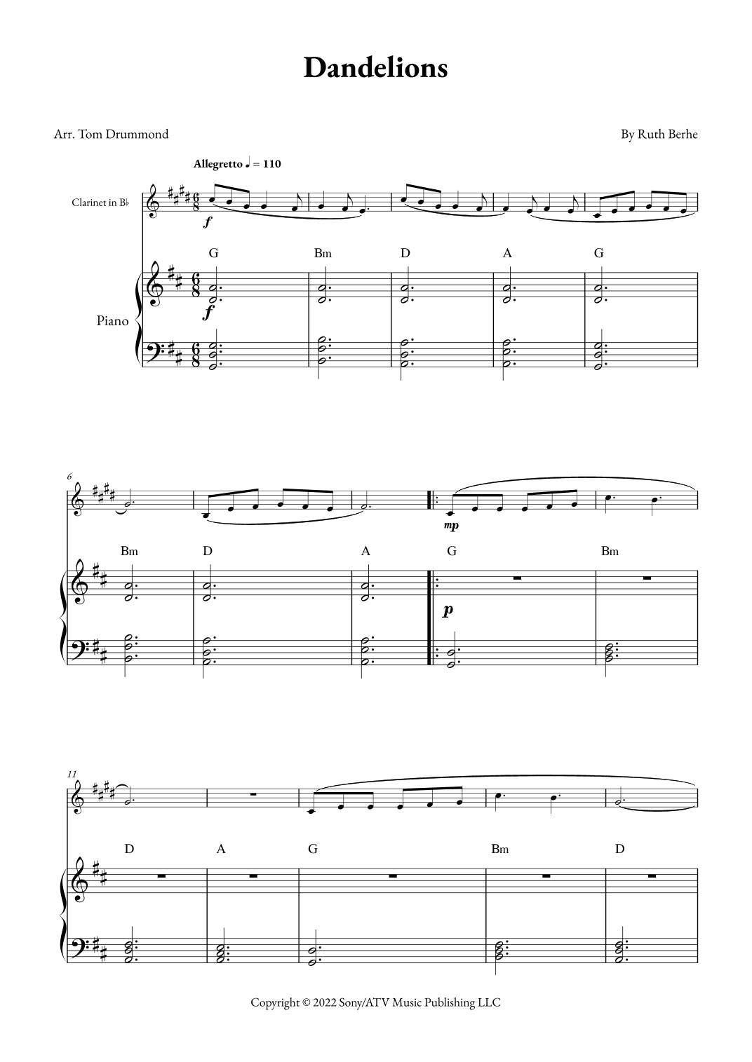 Dandelions (arr. Tom Drummond)