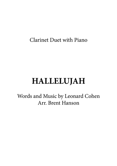 Hallelujah (arr. Brent Hanson)