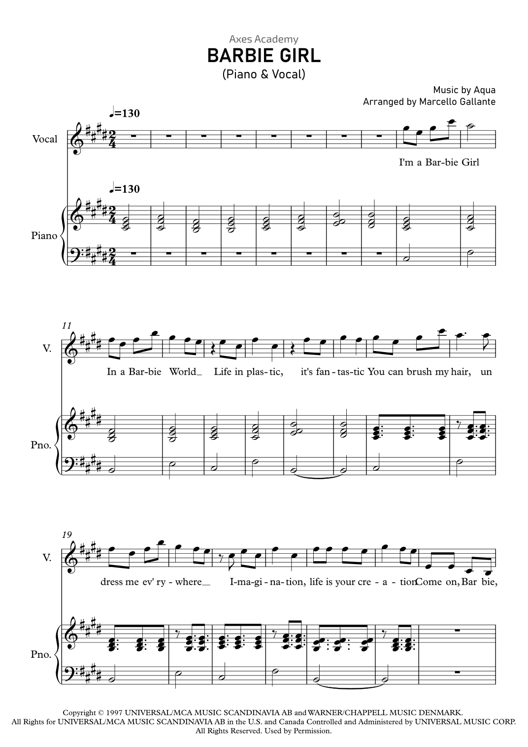 Barbie Girl (arr. Marcello Gallante)