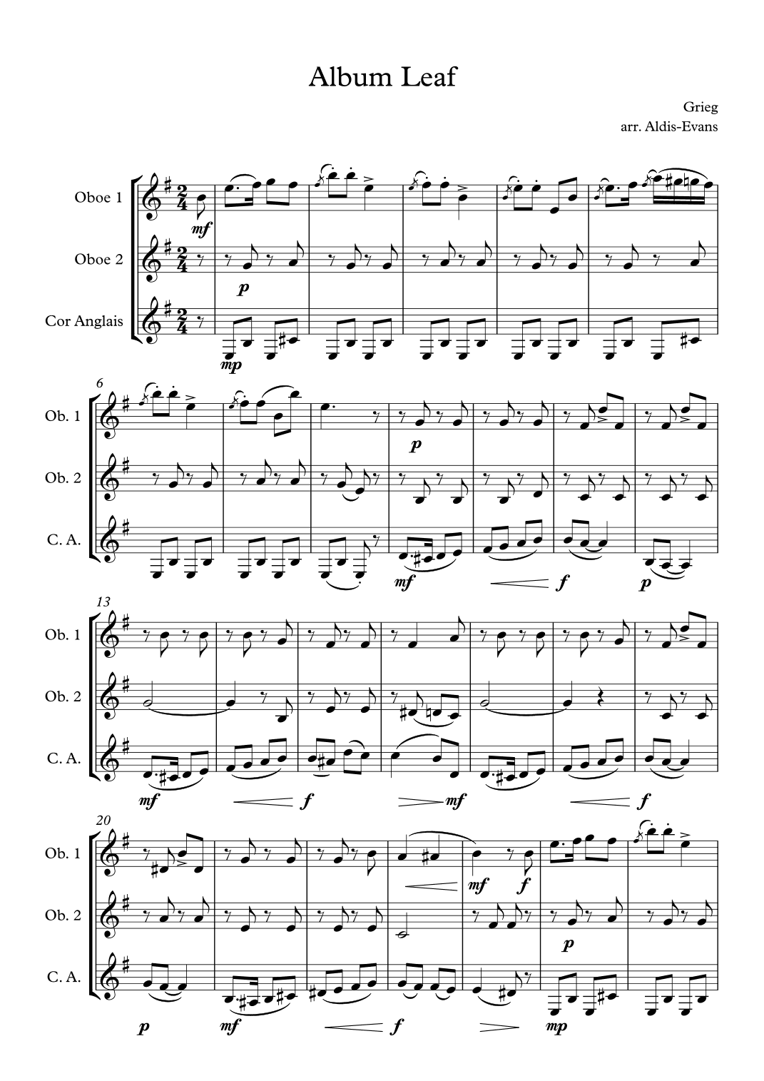 Album Leaf (arr. Maddy Aldis-Evans)