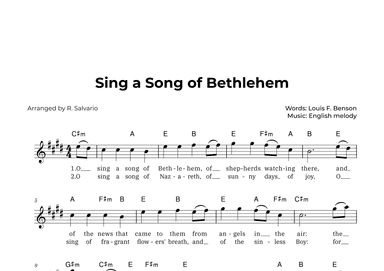 Sing a Song of Bethlehem (Key of C-Sharp Minor) (arr. R. Salvario)