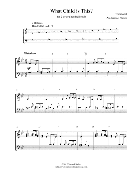 What Child is This? (Greensleeves) - for 2-octave handbell choir (arr. Samuel Stokes)