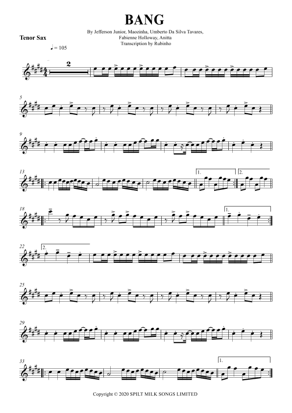 Bang Bang English Translation (arr. Rubinho)