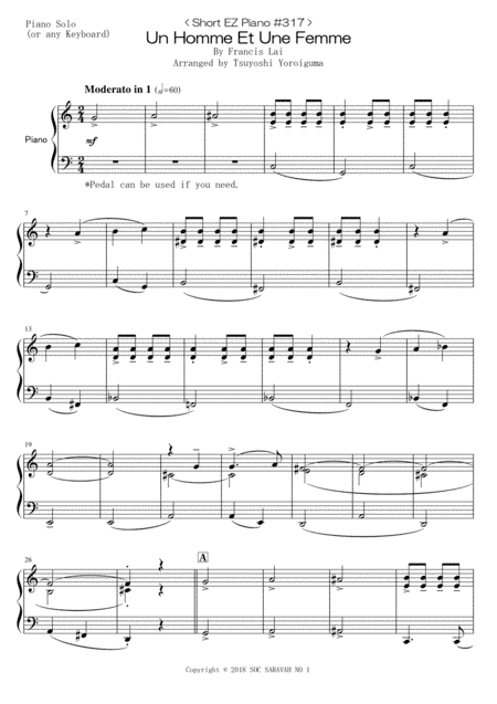 Un Homme Et Une Femme (arr. Tsuyoshi Yoroiguma)