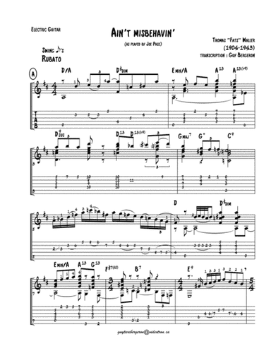 Ain't Misbehavin' (arr. Guy Bergeron)