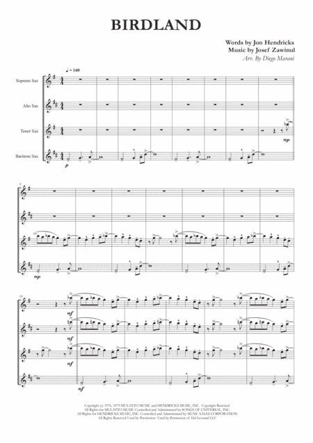 Birdland (arr. Diego Marani)
