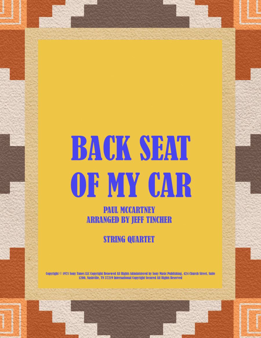 Back Seat Of My Car (arr. Jeff Tincher)