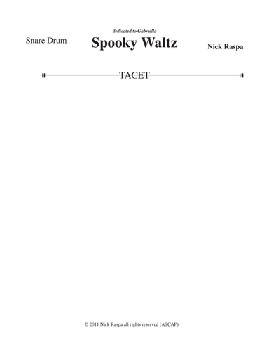 Three Dances for Halloween - Snare Drum part