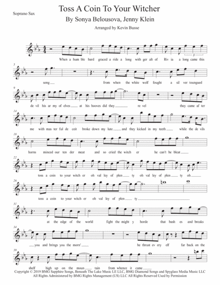 Toss A Coin To Your Witcher (arr. Kevin Busse)