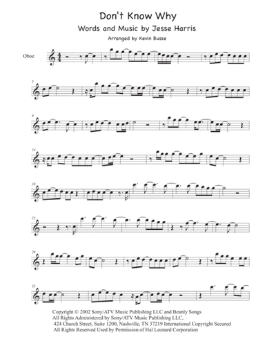 Don't Know Why (arr. Kevin Busse)