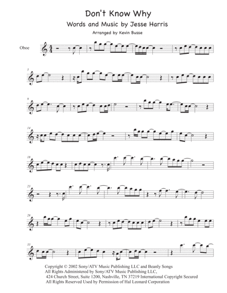 Don't Know Why (arr. Kevin Busse)