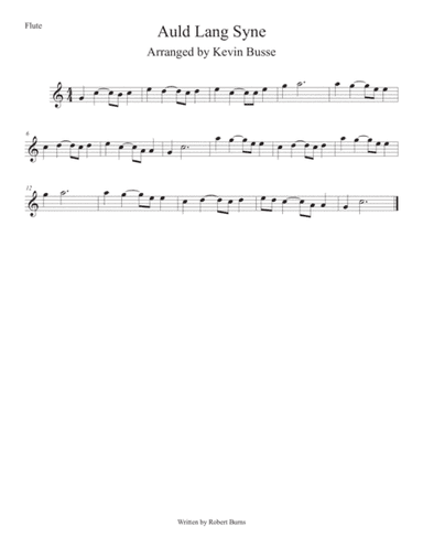 Auld Lang Syne (Easy key of C) Flute (arr. Kevin Busse)