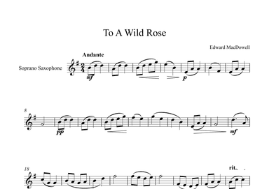 To A Wild Rose - Edward MacDowell (Soprano Sax) (arr. Digital Book Music)