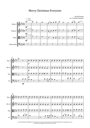 Merry Christmas Everyone (arr. J Swinhoe-Standen)