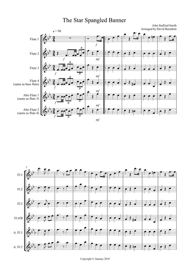 The Star Spangled Banner for Flute Quartet (arr. David Burndrett)