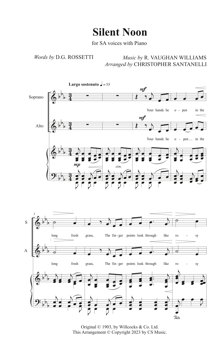 Silent Noon (arr. Christopher Santanelli)