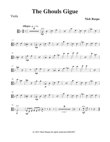 The Ghouls Gigue (from Three Dances for Halloween)I Full Orchestra - Viola part