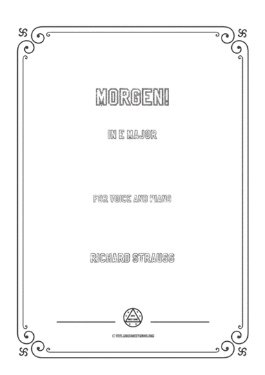 Richard Strauss-Morgen! In E Major,for Voice and Piano (arr. MSM)