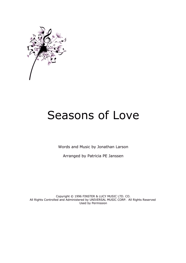 Seasons Of Love (arr. Patricia PE Janssen)
