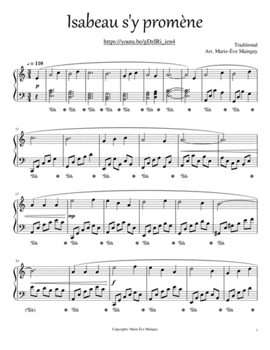 Isabeau s'y promène (arr. Marie-Ève Mainguy)