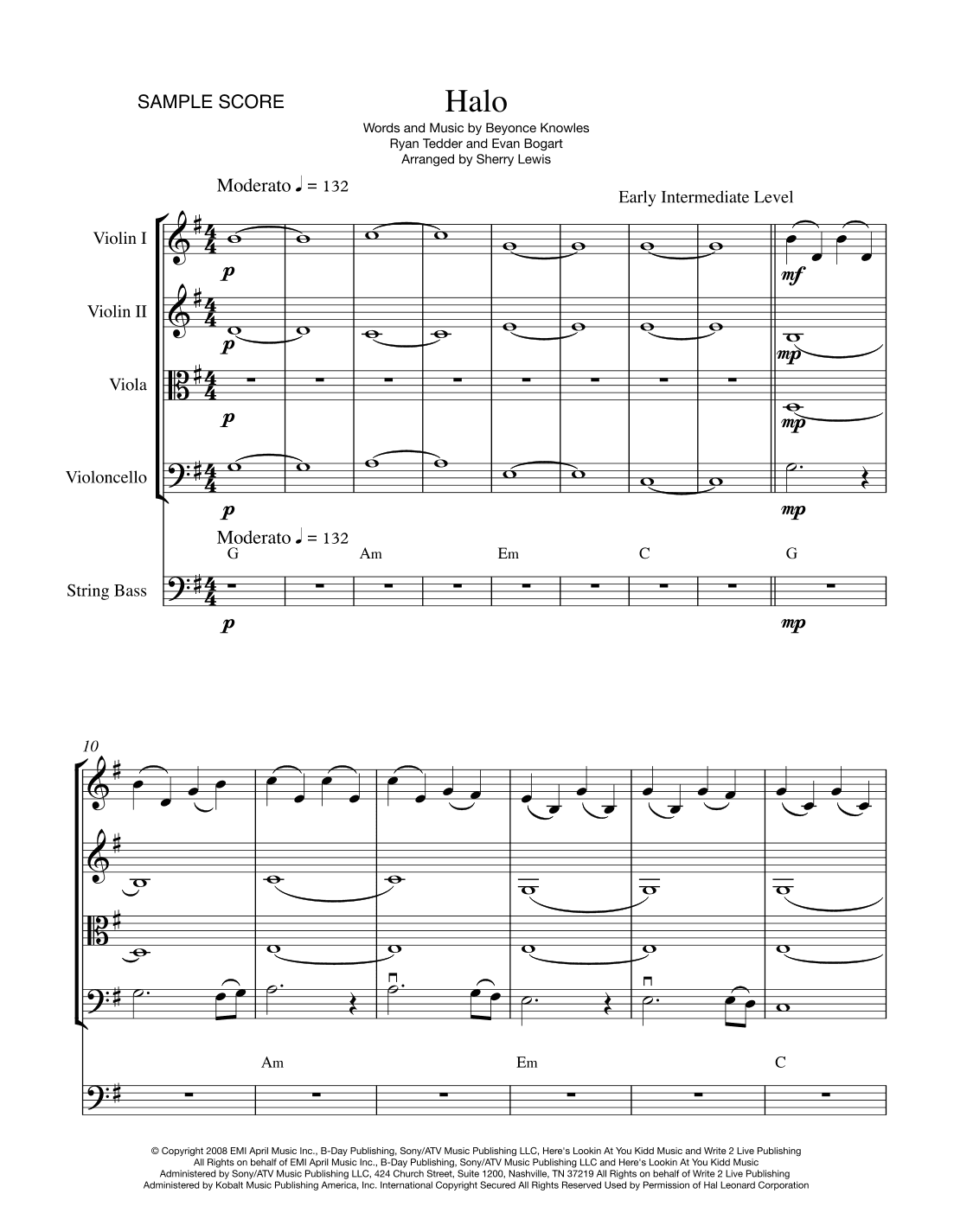 Halo (arr. Sherry Lewis)