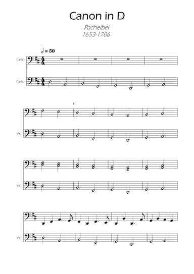 Canon in D Easy Cello Duet (arr. Ygor Nunes)