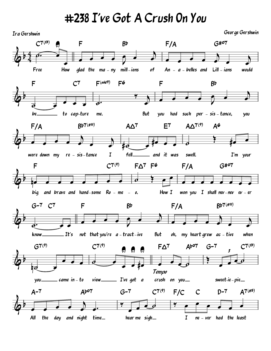 (i've Got) A Crush On You (arr. John Fries)