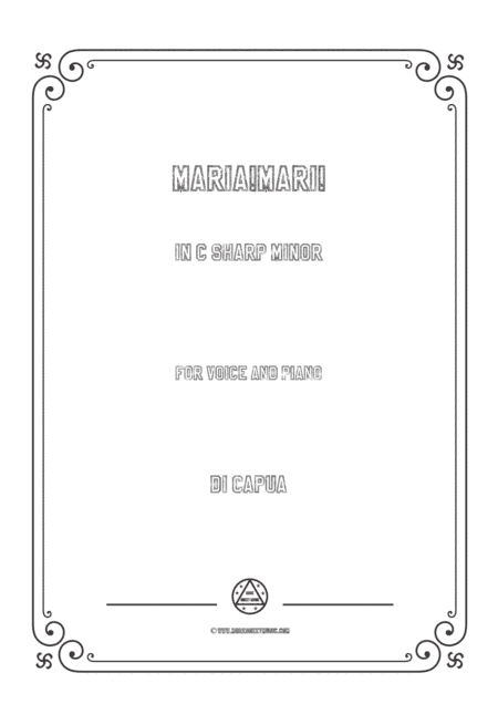 Capua-Maria!Mari! in c sharp minor,for voice and piano (arr. MSM)