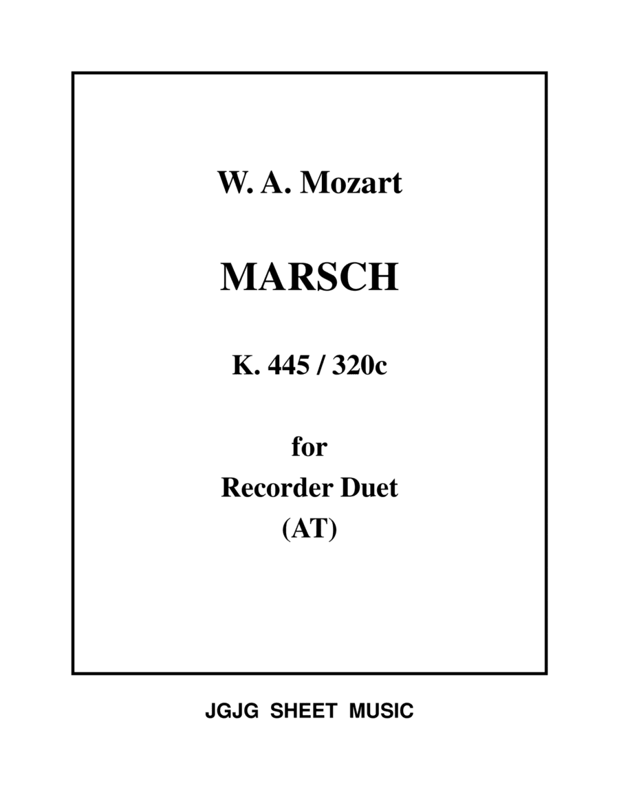 Mozart March for Recorder Duet (arr. James Grush)