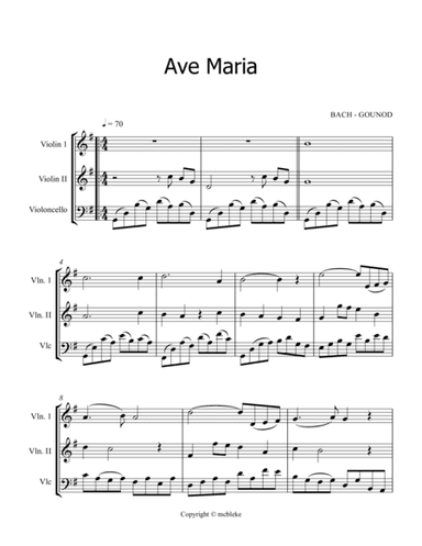 AVE MARIA - BACH/GOUNOD ( string trio - 2 violins and cello ) (arr. Martyna Bleke)