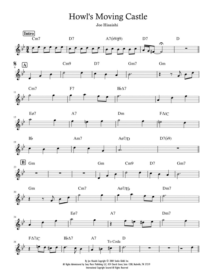 Howl's Moving Castle (arr. C Lee)