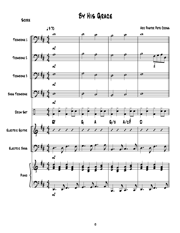 By His grace I come into His Prescence  - Score Only (arr. Pete Cross)