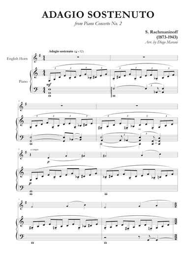 Adagio Sostenuto from "Piano Concerto No. 2" for English Horn and Piano (arr. Diego Marani)